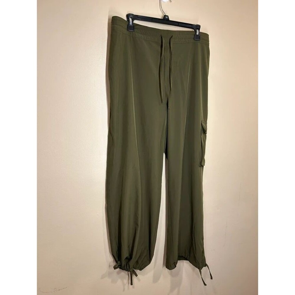 Old Navy Stretch Tech Women's Large Olive Green Wide Leg Pants
